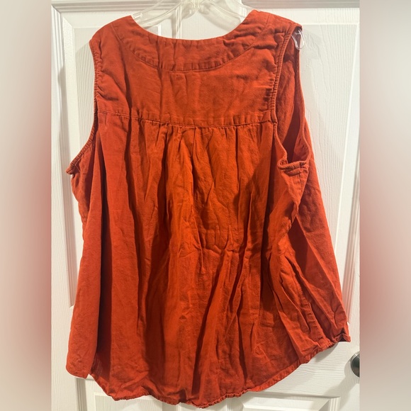Women's Sleeveless Burnt Orange Tank Top - Picture 7 of 7